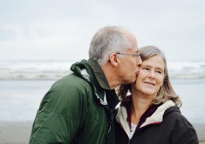 Older couple sharing an affectionate moment