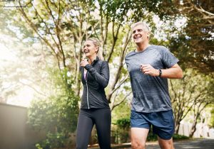 Man and woman enjoying exercise