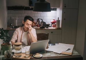 Man experiencing eye strain