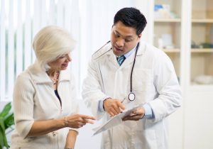 Woman speaking with her doctor