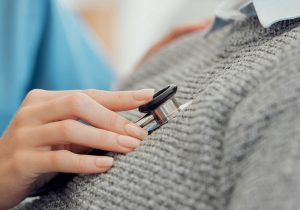 Stethoscope on patient's chest