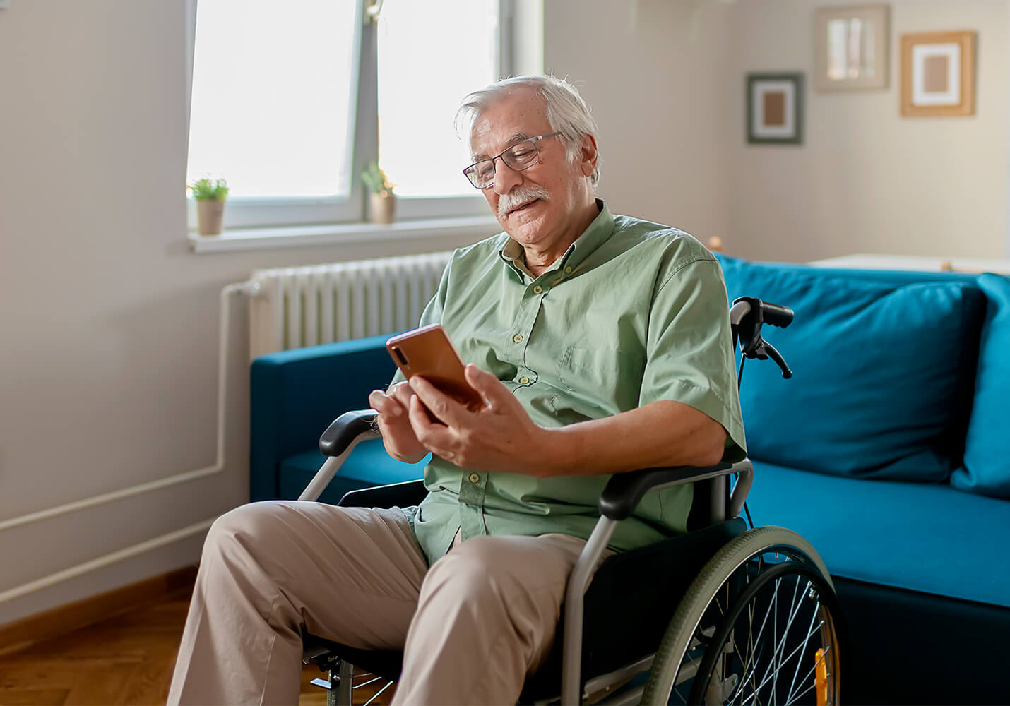 Older gentleman in a wheelchair